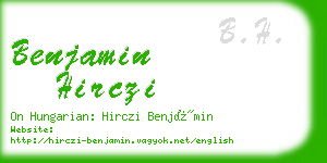benjamin hirczi business card